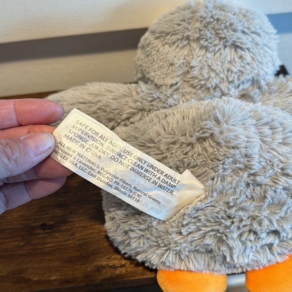 Large size Penguin Warmie Warm Weighted Gray Penguin Warmies in a Microwave - Picture 6 of 7